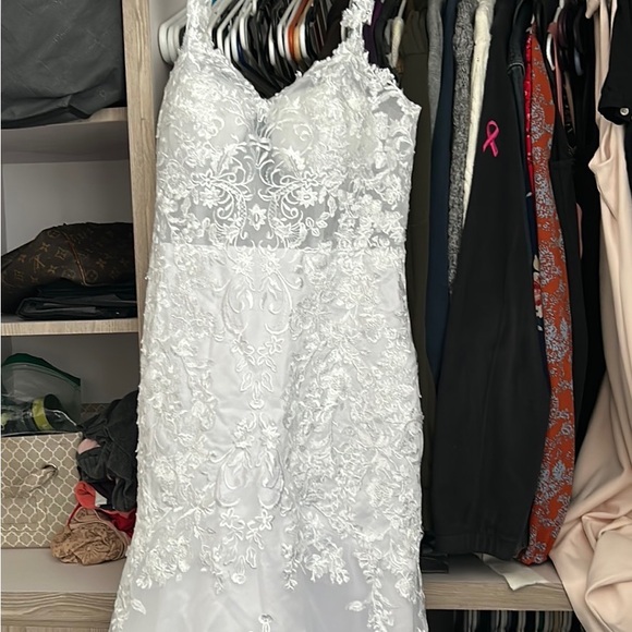 Women’s Tulle Lace Beach wedding dress for bride. Chiffon Boho/ Bohemian size 12 - Picture 6 of 15